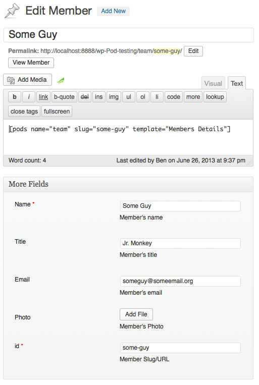 Pod CPT Post screen